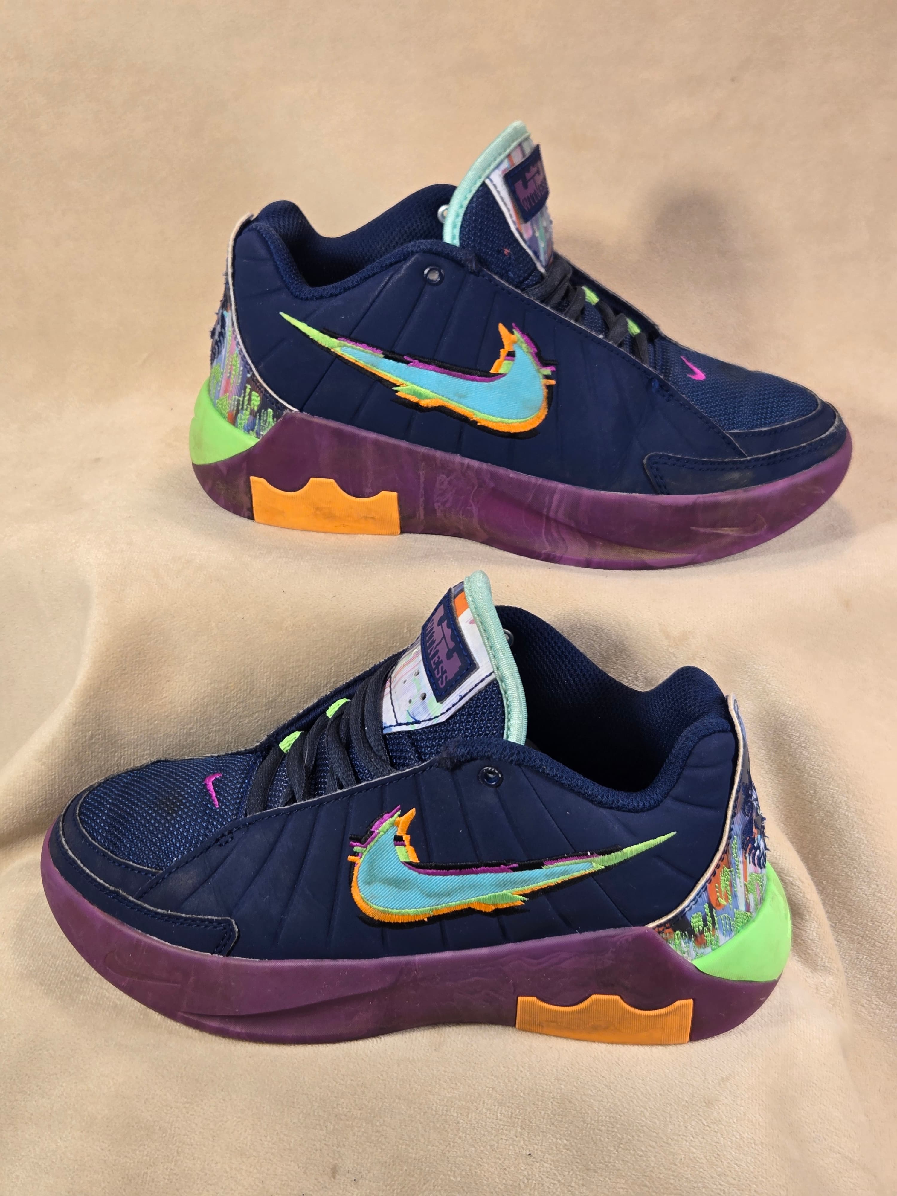 Nike LeBron Witness 6 GS Multicolor Abstract Youth Kids Shoes Size 3.5Y Good - Thumbnail 2