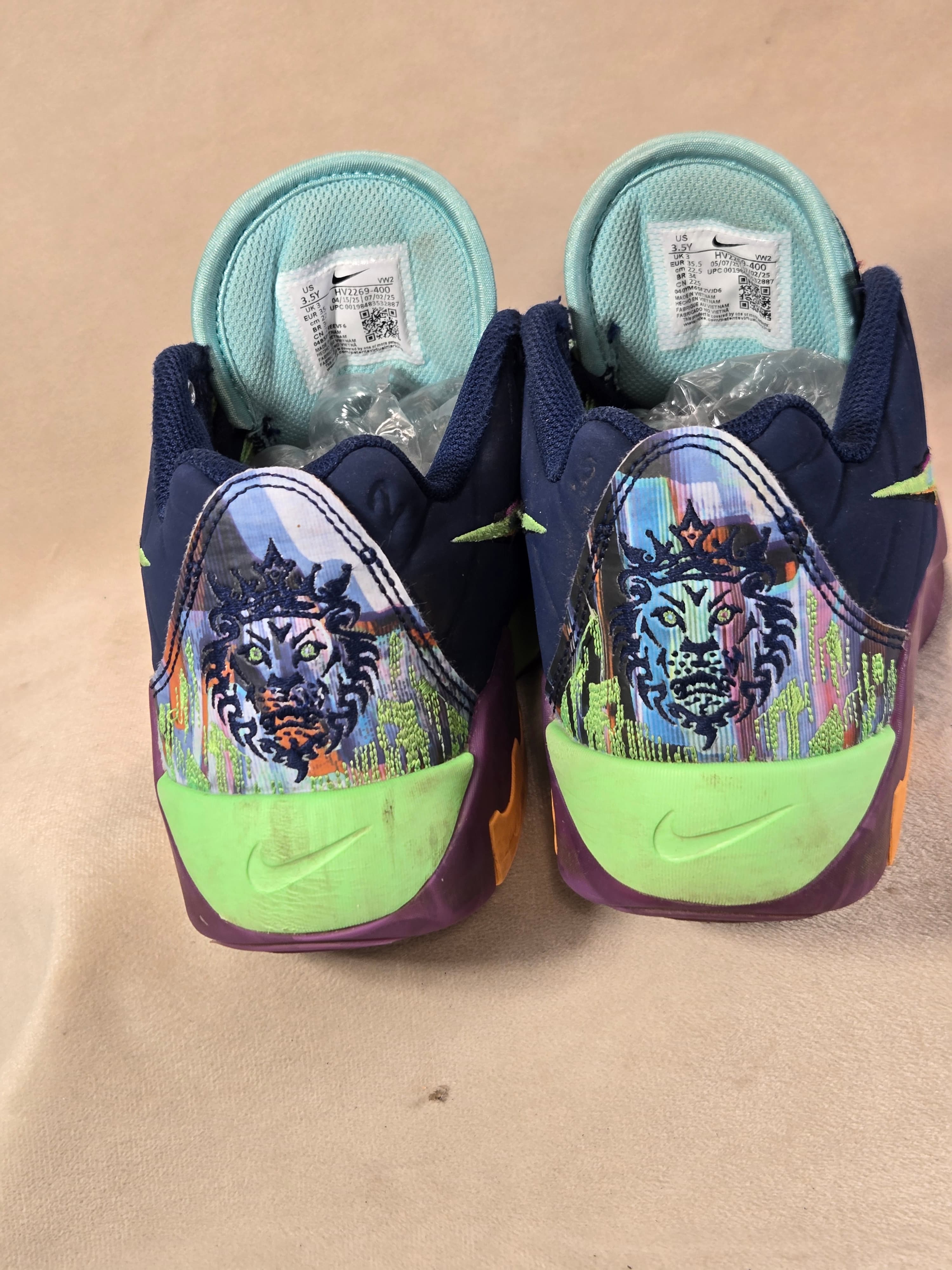 Nike LeBron Witness 6 GS Multicolor Abstract Youth Kids Shoes Size 3.5Y Good - Thumbnail 4