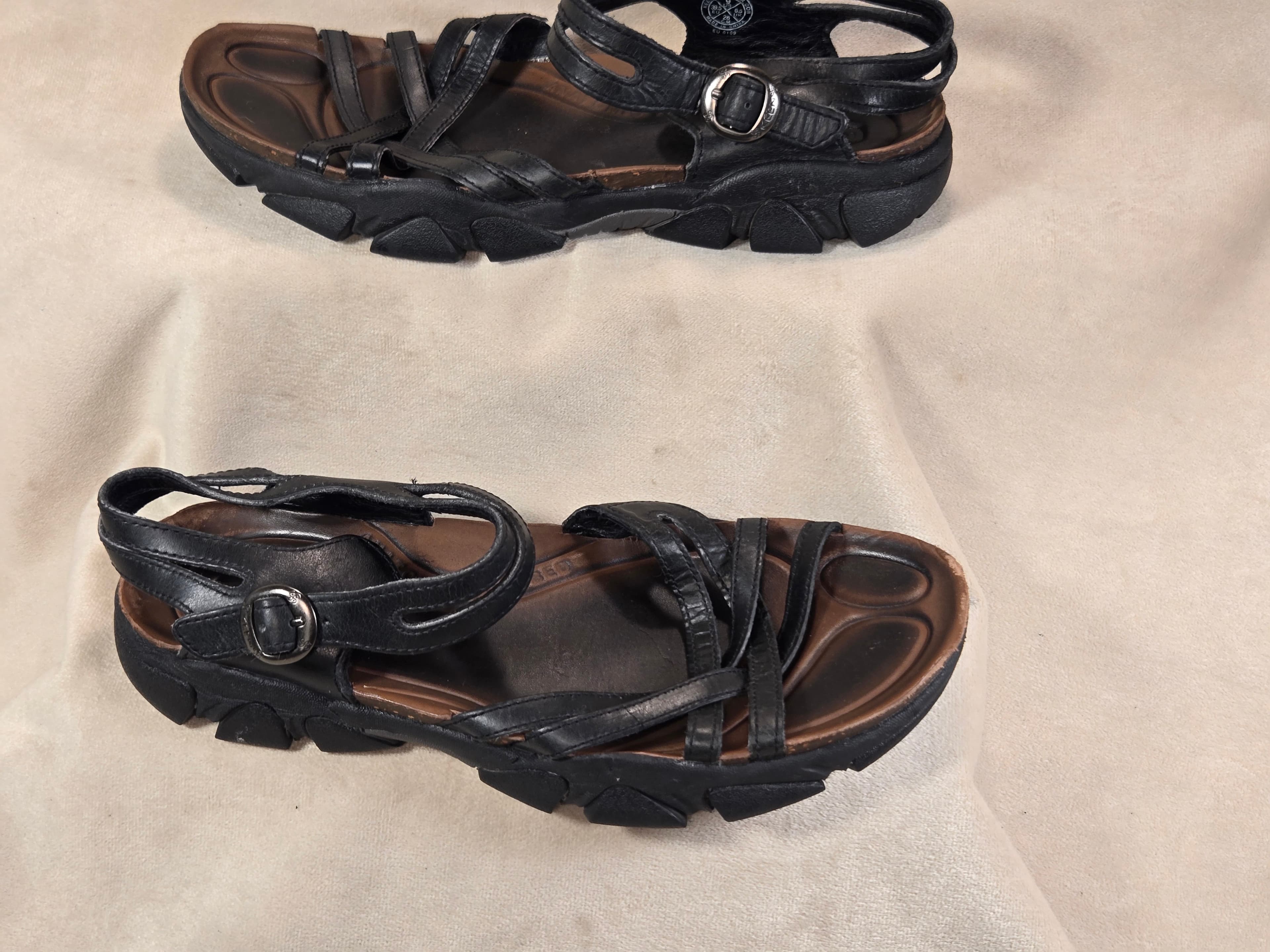 KEEN Daytona Black Leather Slide Sandals Hiking Comfort Women's Size 9 Good - Thumbnail 4