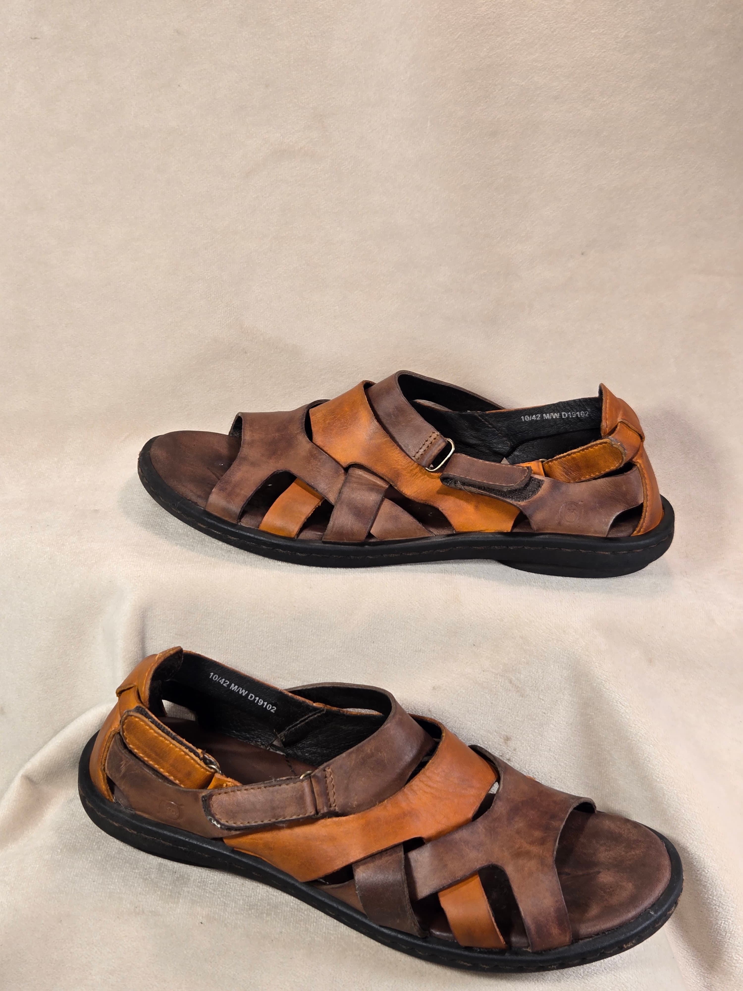 To Boot New York Barbados Brown Leather Fisherman Sandals Men's Shoes Size 10 - Thumbnail 7
