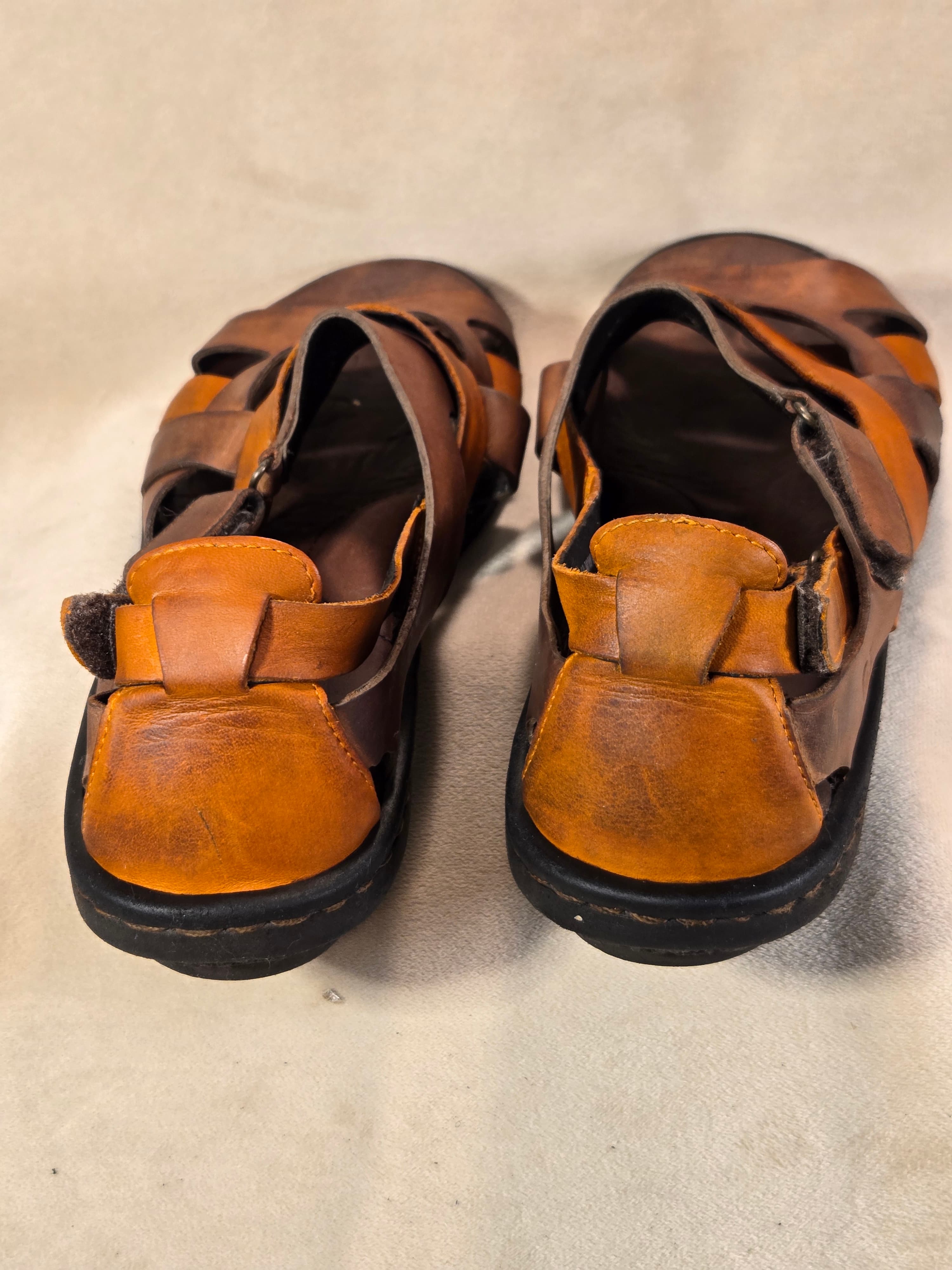 To Boot New York Barbados Brown Leather Fisherman Sandals Men's Shoes Size 10 - Thumbnail 5