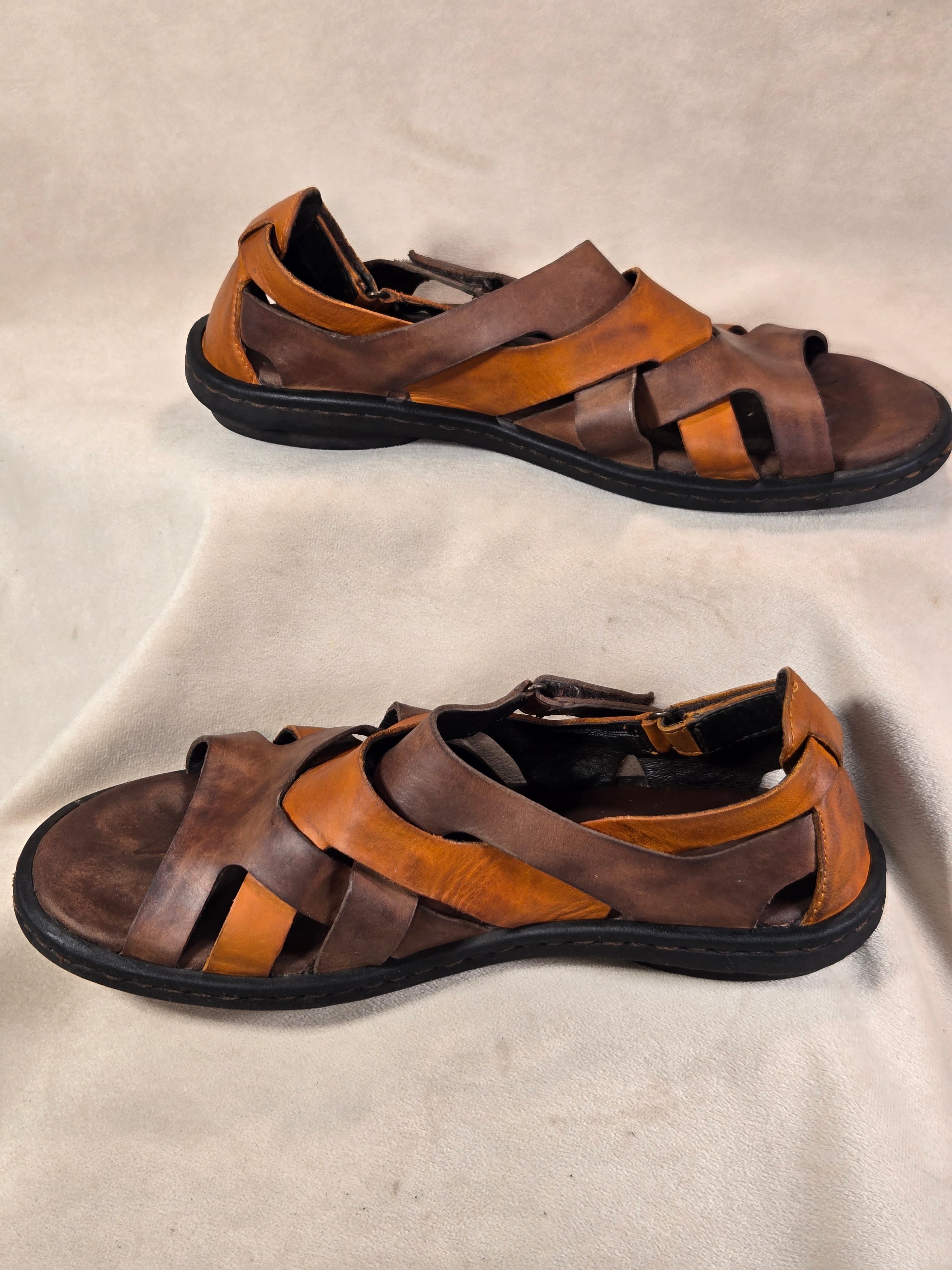 To Boot New York Barbados Brown Leather Fisherman Sandals Men's Shoes Size 10 - Thumbnail 6