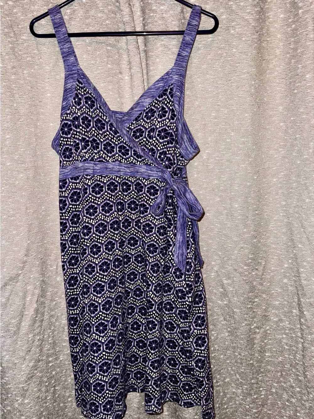 Y2K Tommy Hilfiger Purple Patterned Wrap-Style Summer Sundress - Thumbnail 4