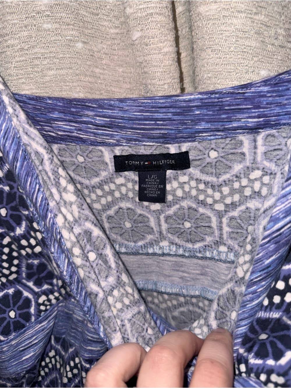 Y2K Tommy Hilfiger Purple Patterned Wrap-Style Summer Sundress - Thumbnail 3