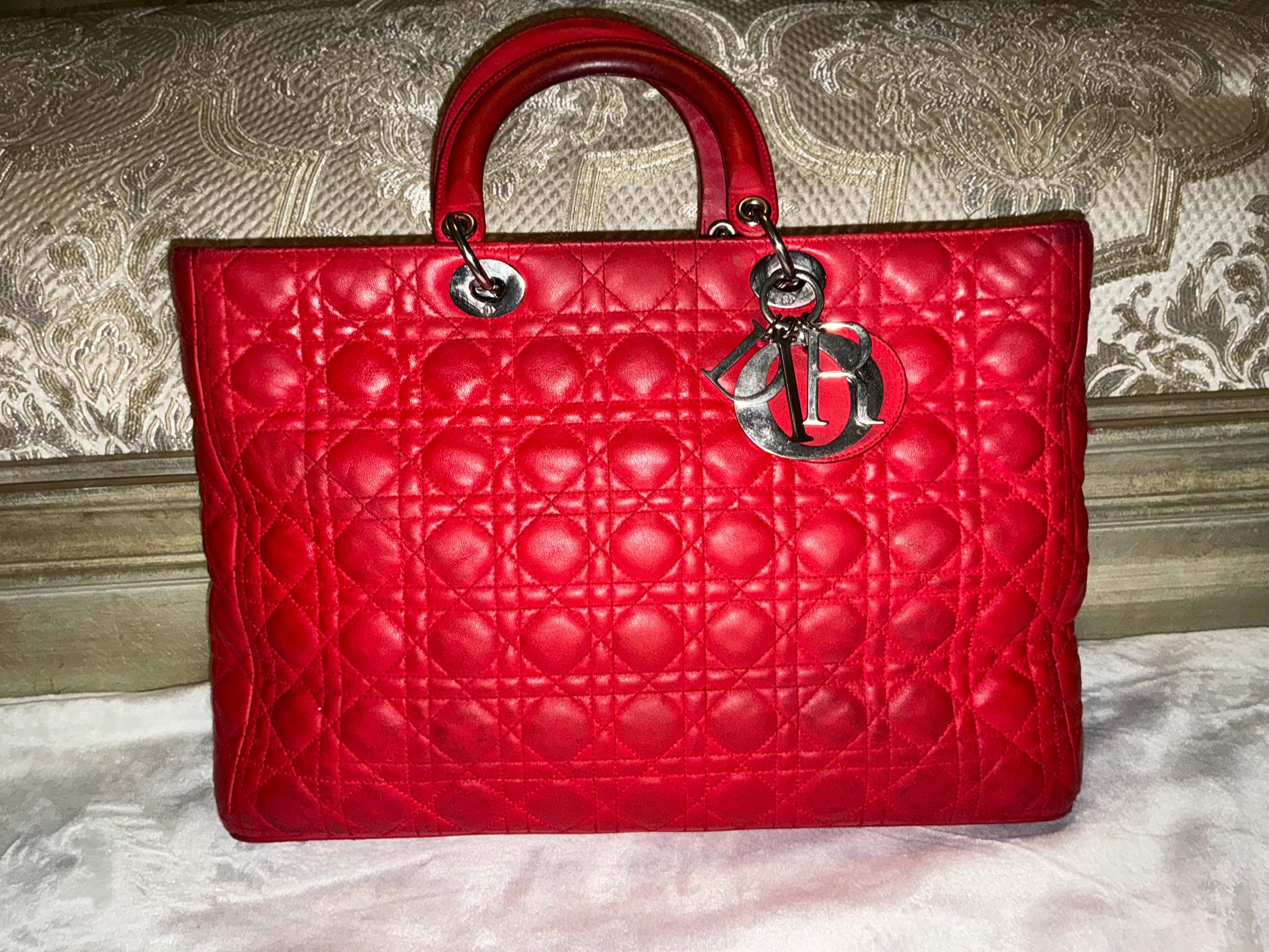 Dior “Lady Dior” Large Handbag