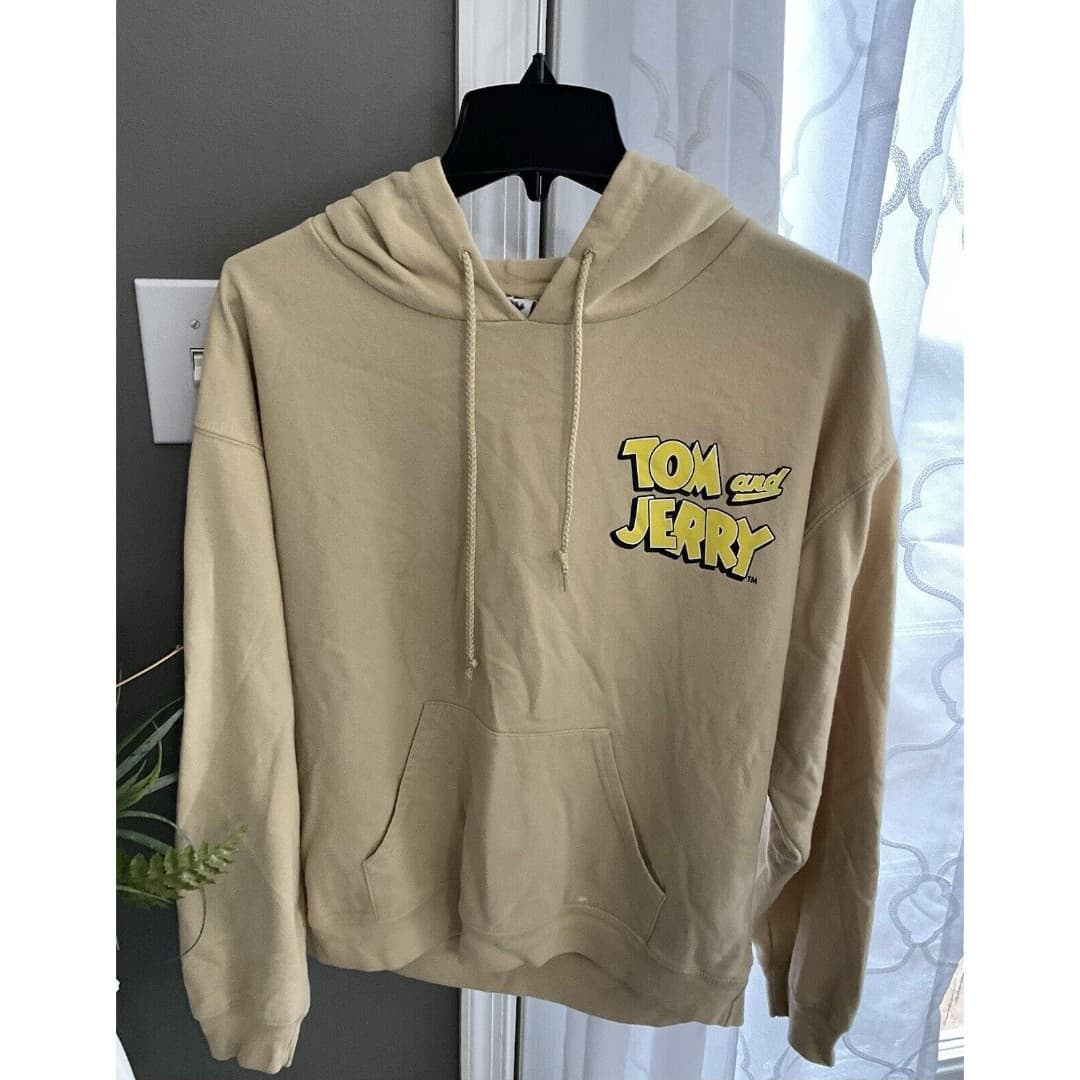 Tom and Jerry Pullover Hoodie Sweatshirt Size Men's Large