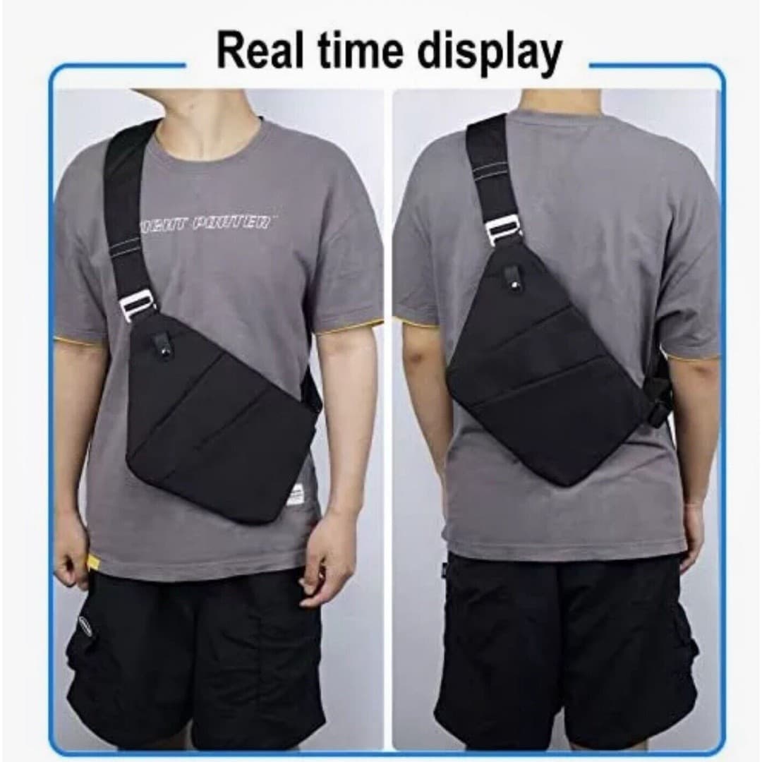 VADOO Sling Bag - Anti-theft Crossbody Shoulder Bag Unisex Black - Thumbnail 2