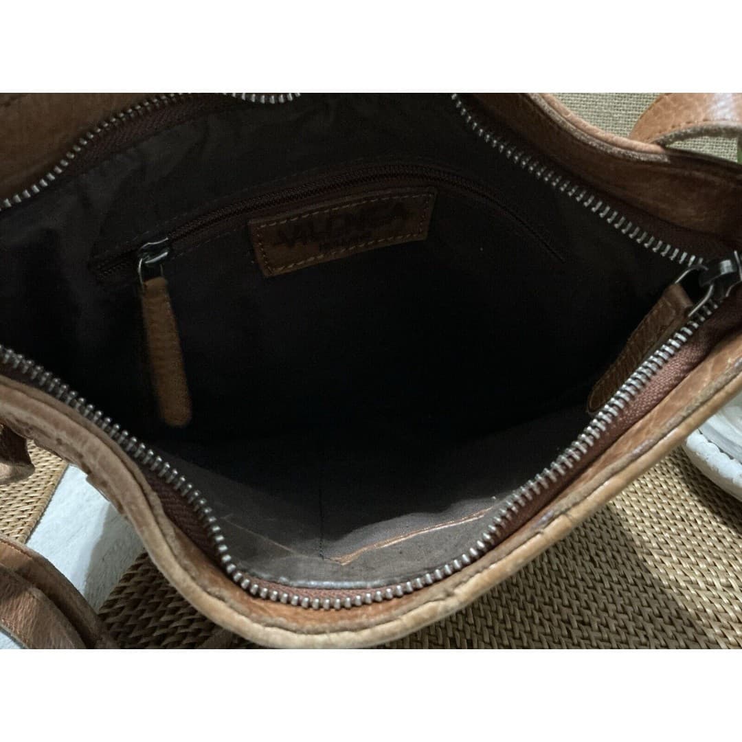 VILENCA Holland LEATHER Basket Weave Handbag Purse - Thumbnail 5