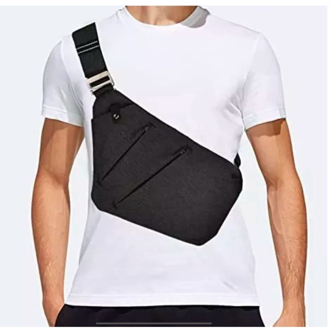VADOO Sling Bag - Anti-theft Crossbody Shoulder Bag Unisex Black