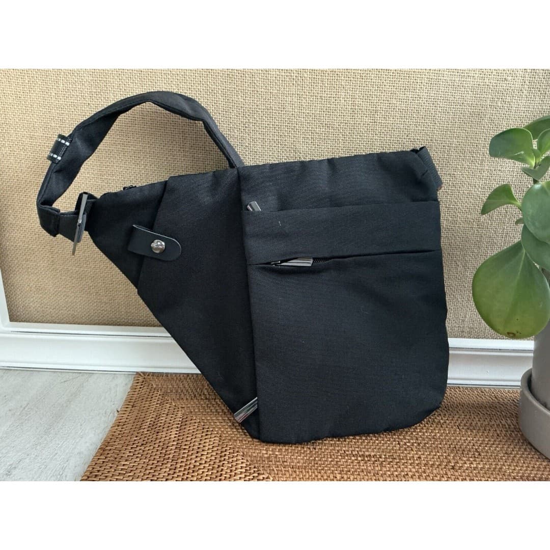 VADOO Sling Bag - Anti-theft Crossbody Shoulder Bag Unisex Black - Thumbnail 4