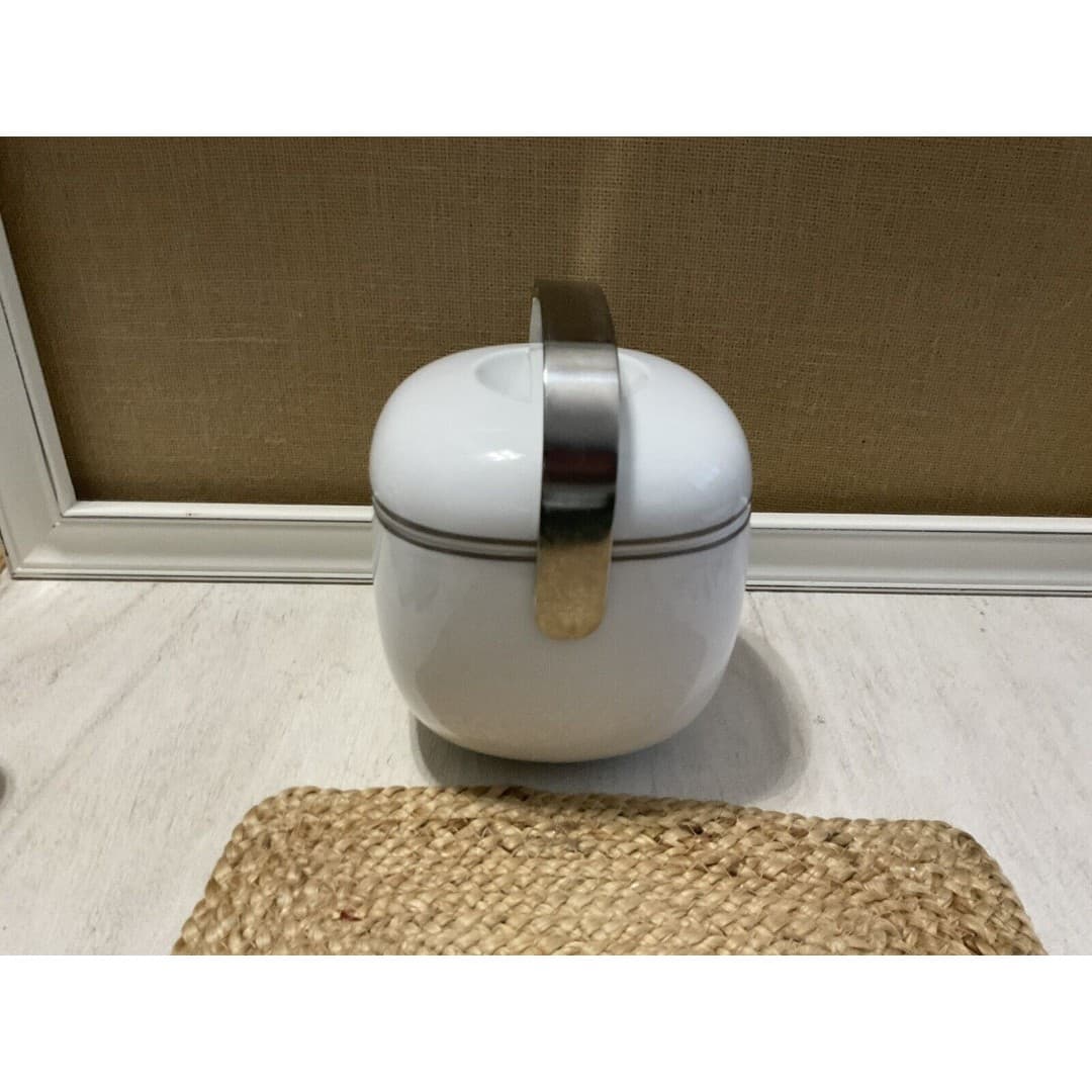 Rosenthal Studio Line SUOMI Timo Sarpaneva White/trim Silver Sauce Boat & Lid - Thumbnail 4