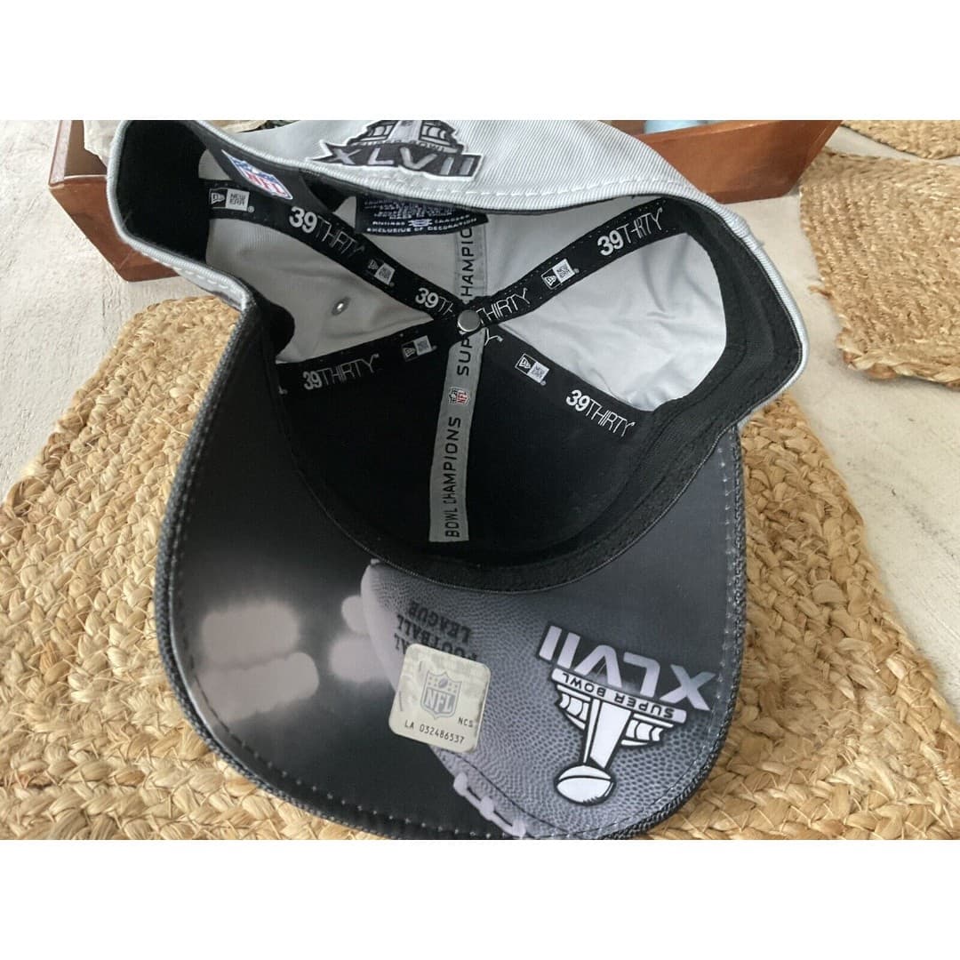 Baltimore Ravens Super Bowl XLVII New Era 39Thirty Flex Cap Hat Size S/M NEW - Thumbnail 7