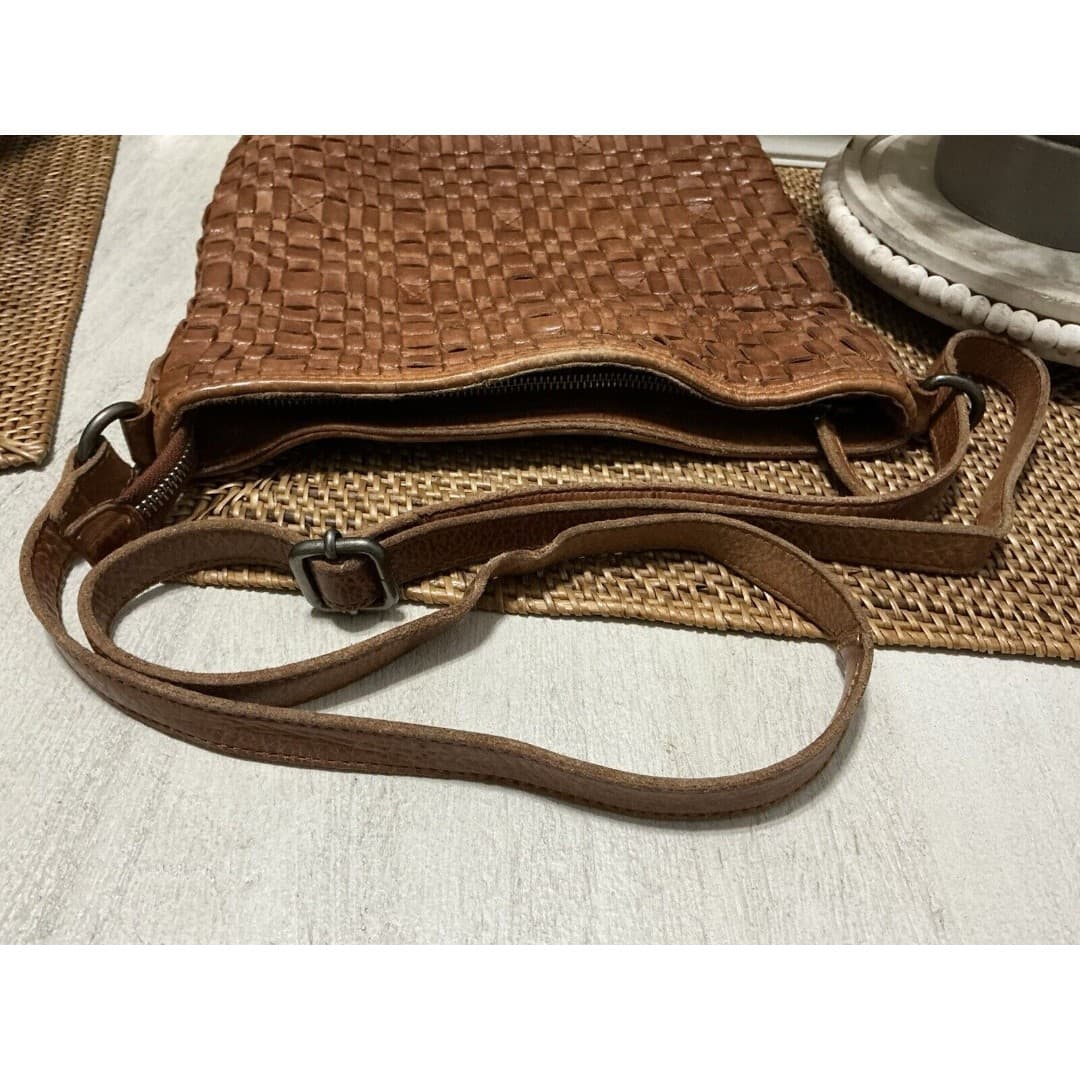 VILENCA Holland LEATHER Basket Weave Handbag Purse - Thumbnail 8