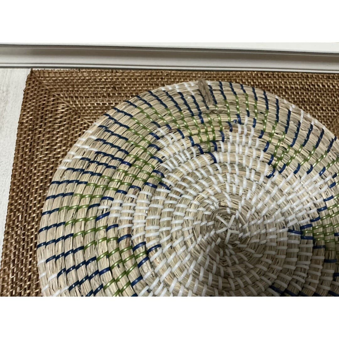 Seagrass Handmade Patterned Basket Plate/Wall Decor Set Of 4 - Thumbnail 12