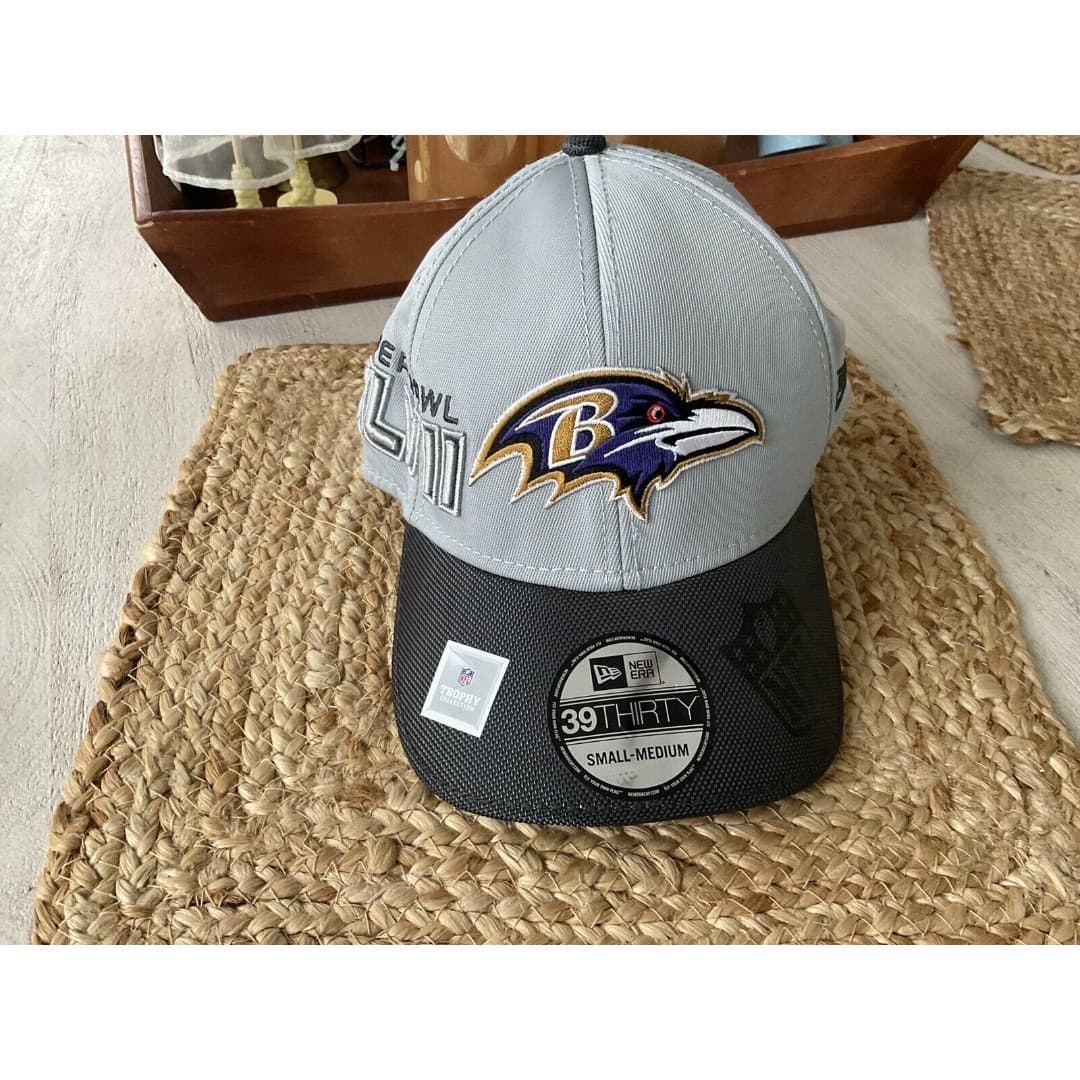 Baltimore Ravens Super Bowl XLVII New Era 39Thirty Flex Cap Hat Size S/M NEW - Thumbnail 2