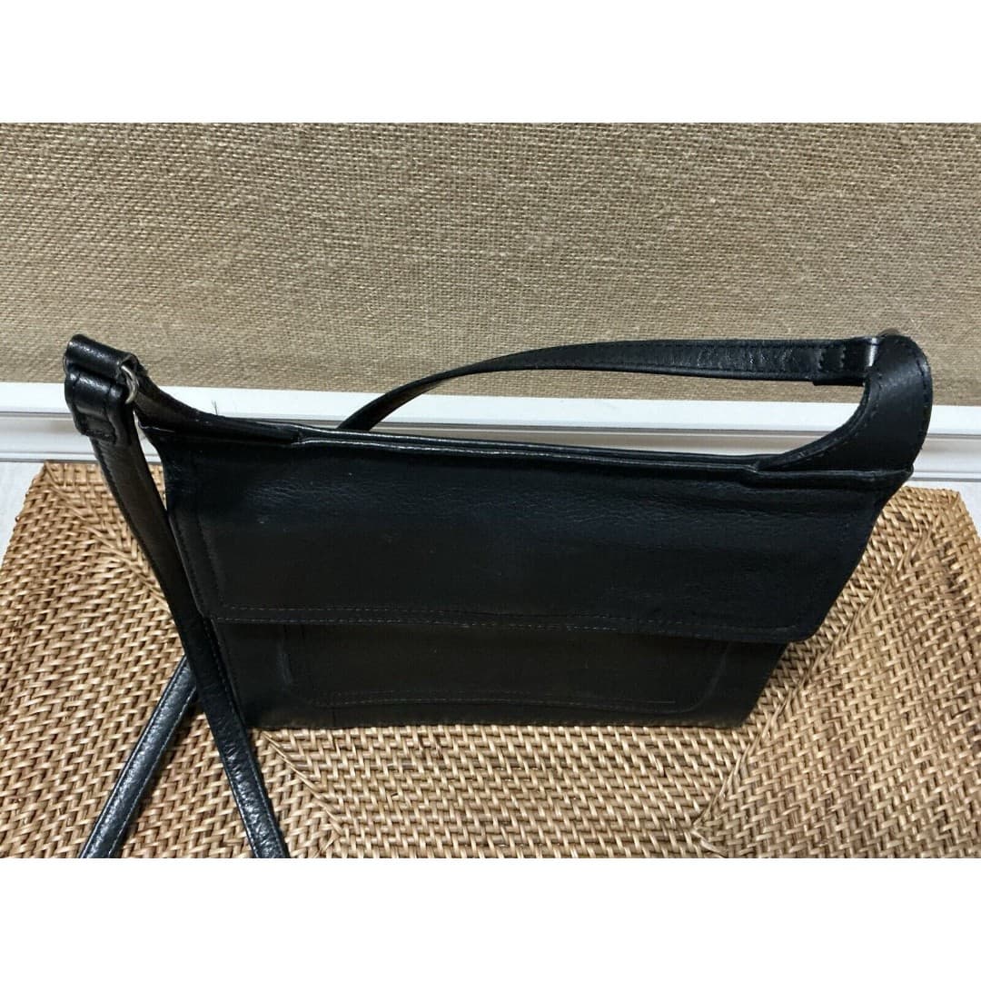 FOSSIL Double Sided Crossbody Shoulder Bag in Black Leather - Thumbnail 7