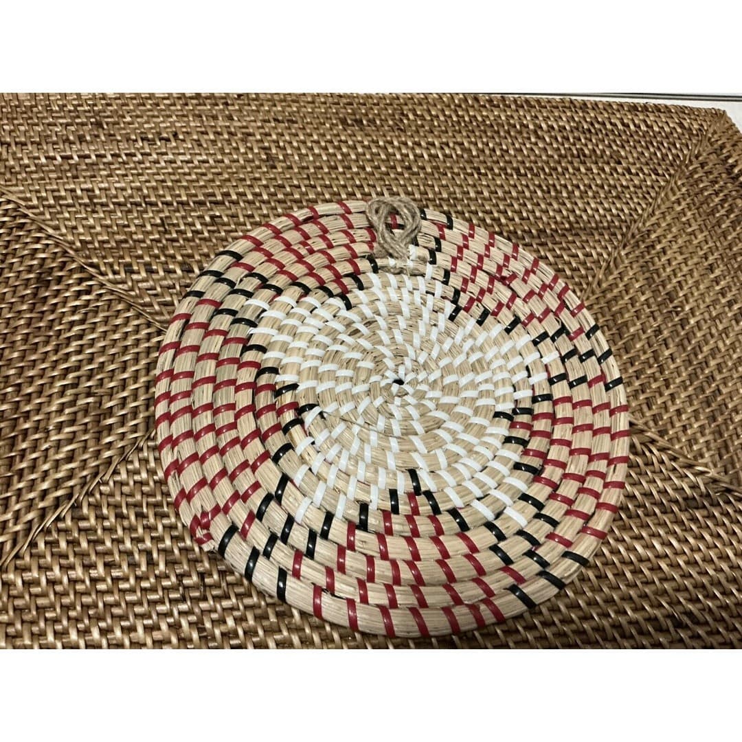 Seagrass Handmade Patterned Basket Plate/Wall Decor Set Of 4 - Thumbnail 11