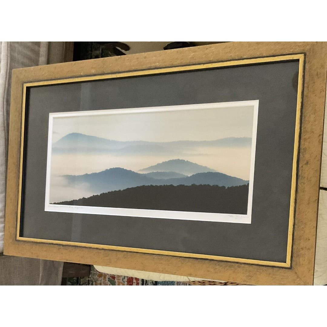 Beautiful Silhouette Picture Of The Shenandoah National Park, Virginia ~Signed - Thumbnail 2