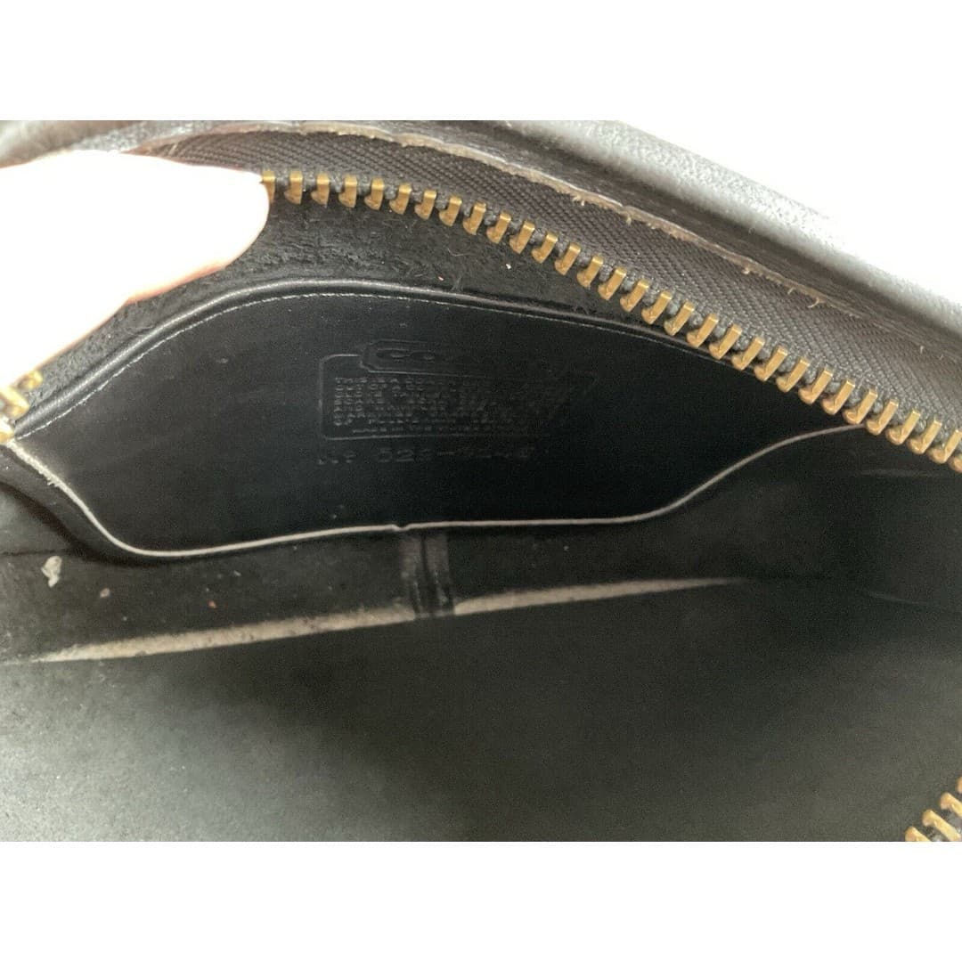 Vintage Coach Bonnie Cashin Wristlet Clutch Black Leather Missing Strap - Thumbnail 7