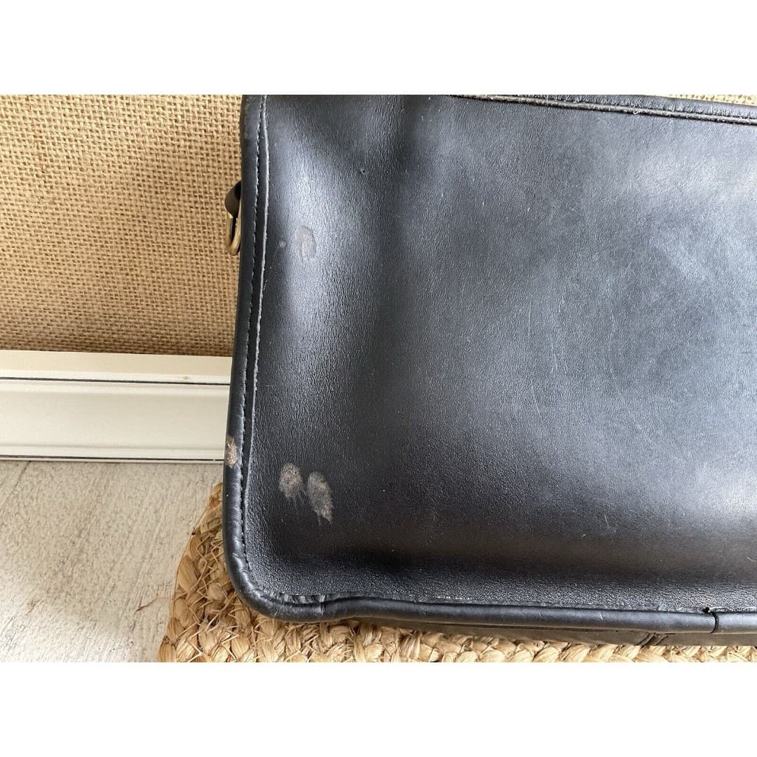 Vintage Coach Bonnie Cashin Wristlet Clutch Black Leather Missing Strap - Thumbnail 12