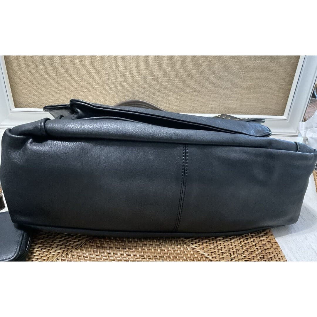 Chillx By Le Miel Black Faux Leather Satchel Handbag W/strap NWT - Thumbnail 3