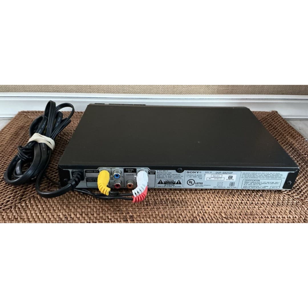 Sony CD/DVD Player DVP-SR210P w/ AV Cables NO REMOTE - Thumbnail 2