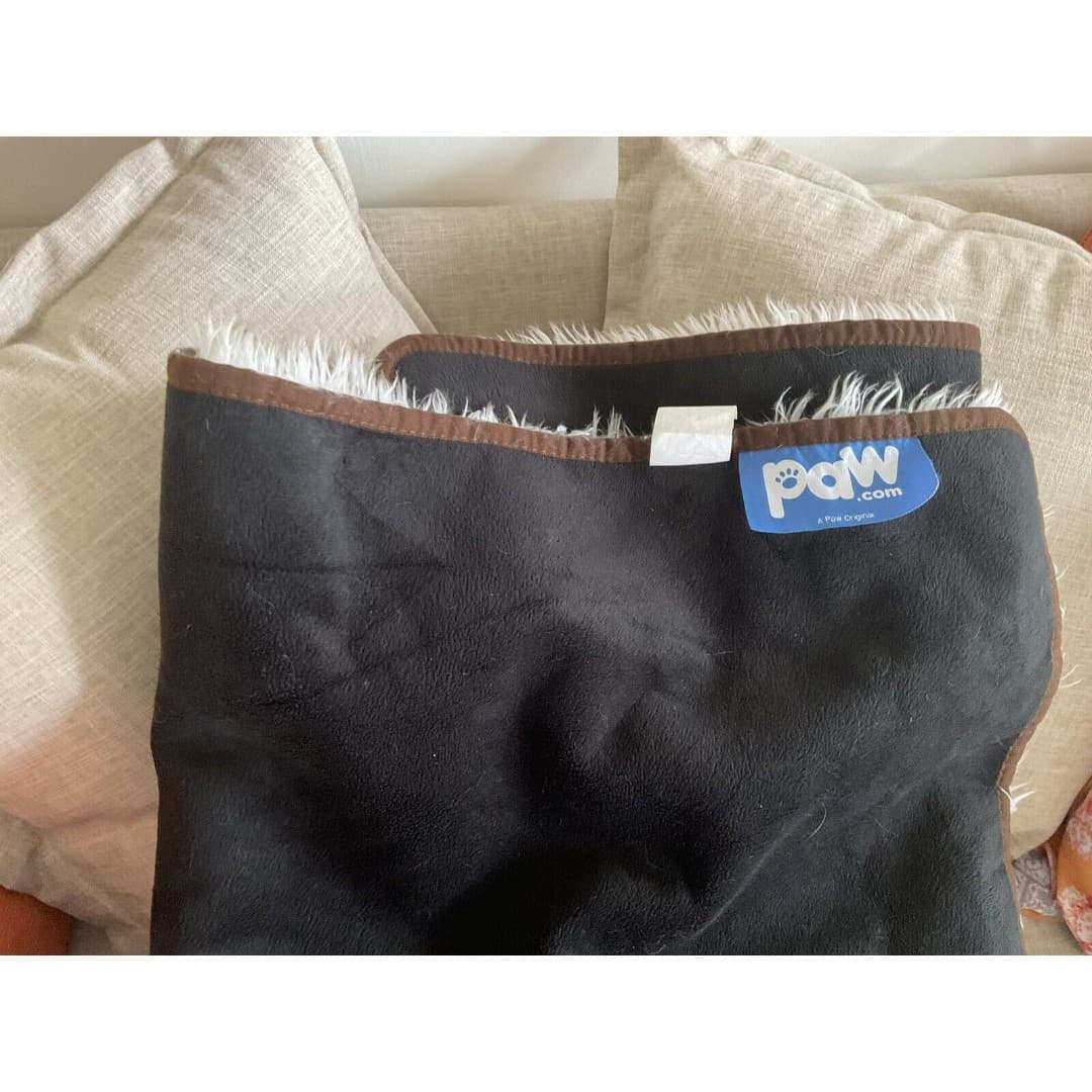 PupProtector™ Waterproof ThrowBlanket - White with Brown Accents - Thumbnail 5