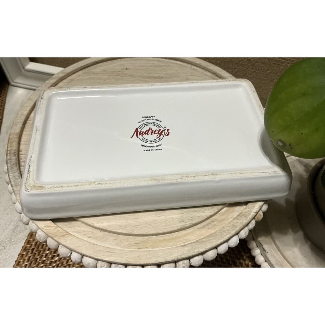 Audrey’s White Cottage Stoneware Co. Covered Butter Dish with Handle - Thumbnail 3