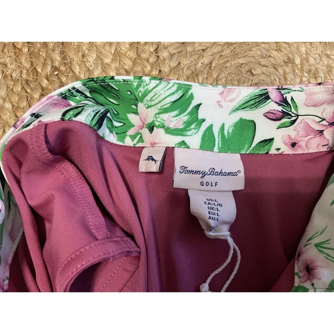 Tommy Bahama Golf Dress Women's Large Pink Solid Quarter Zip Pockets UPF NWT - Thumbnail 4
