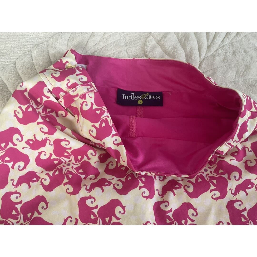 Turtle & Tees Youth size Large Pink/Yellow skort Elephants - Thumbnail 4
