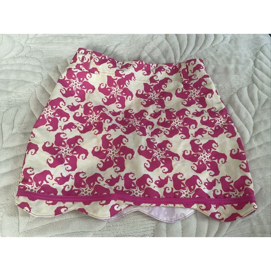 Turtle & Tees Youth size Large Pink/Yellow skort Elephants - Thumbnail 5