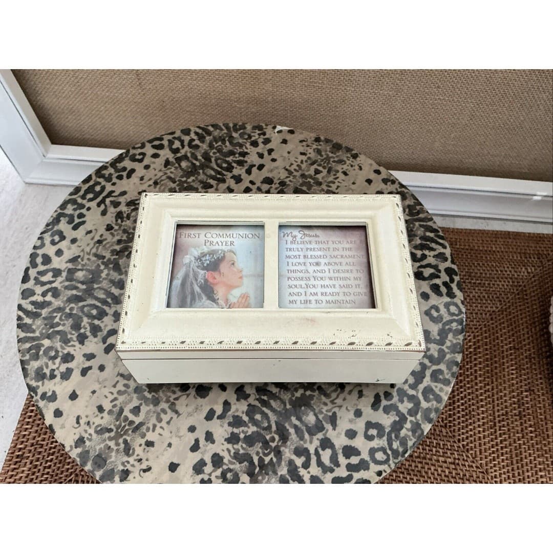 Cottage Garden “My First Communion” Jewelry Music Box - Plays “Ave Maria”
