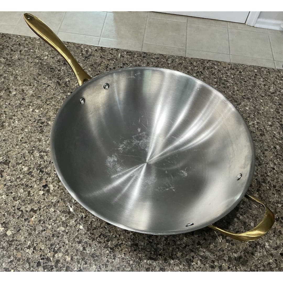 Chrissy Teigen Cravings Stainless Steel 13” Pepper Wok W/ Gold Handles - Thumbnail 5