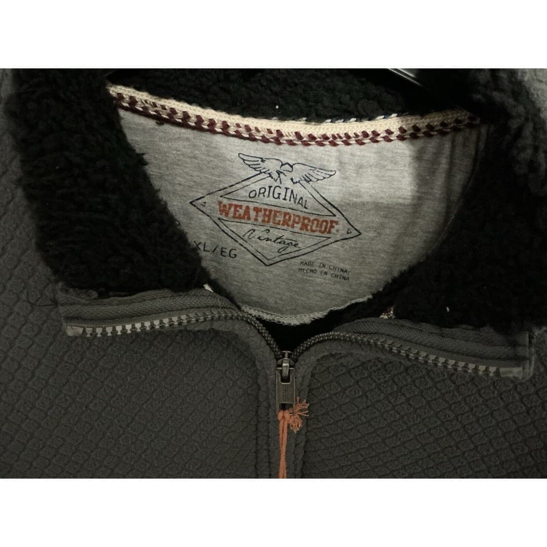 Weatherproof Vtg Men’s Sherpa 1/4 Zip Fleece Sweater Gray XL NWT - Thumbnail 3