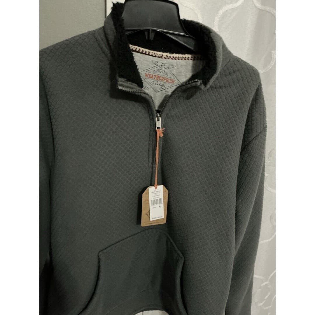 Weatherproof Vtg Men’s Sherpa 1/4 Zip Fleece Sweater Gray XL NWT - Thumbnail 7