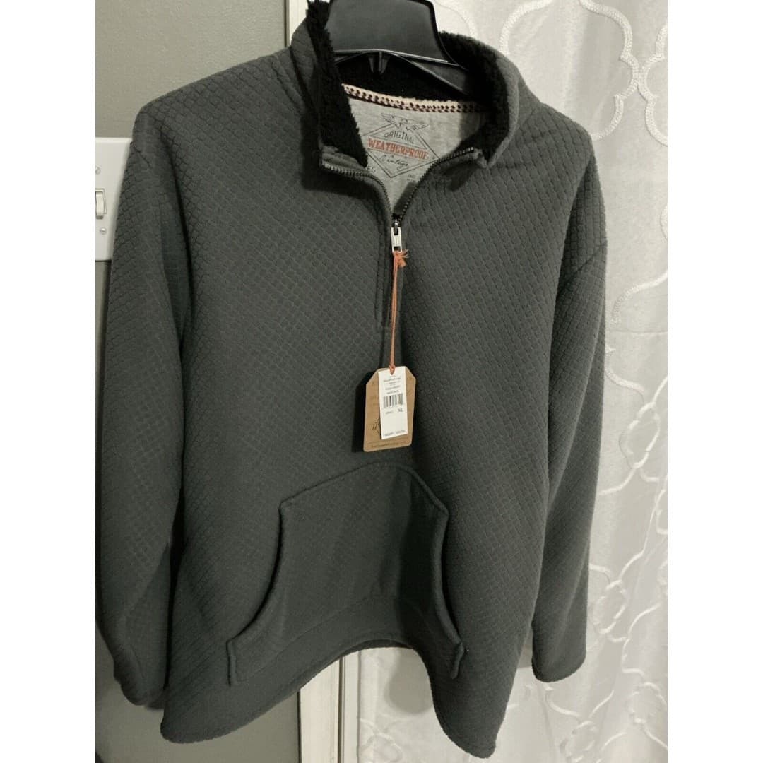 Weatherproof Vtg Men’s Sherpa 1/4 Zip Fleece Sweater Gray XL NWT - Thumbnail 6