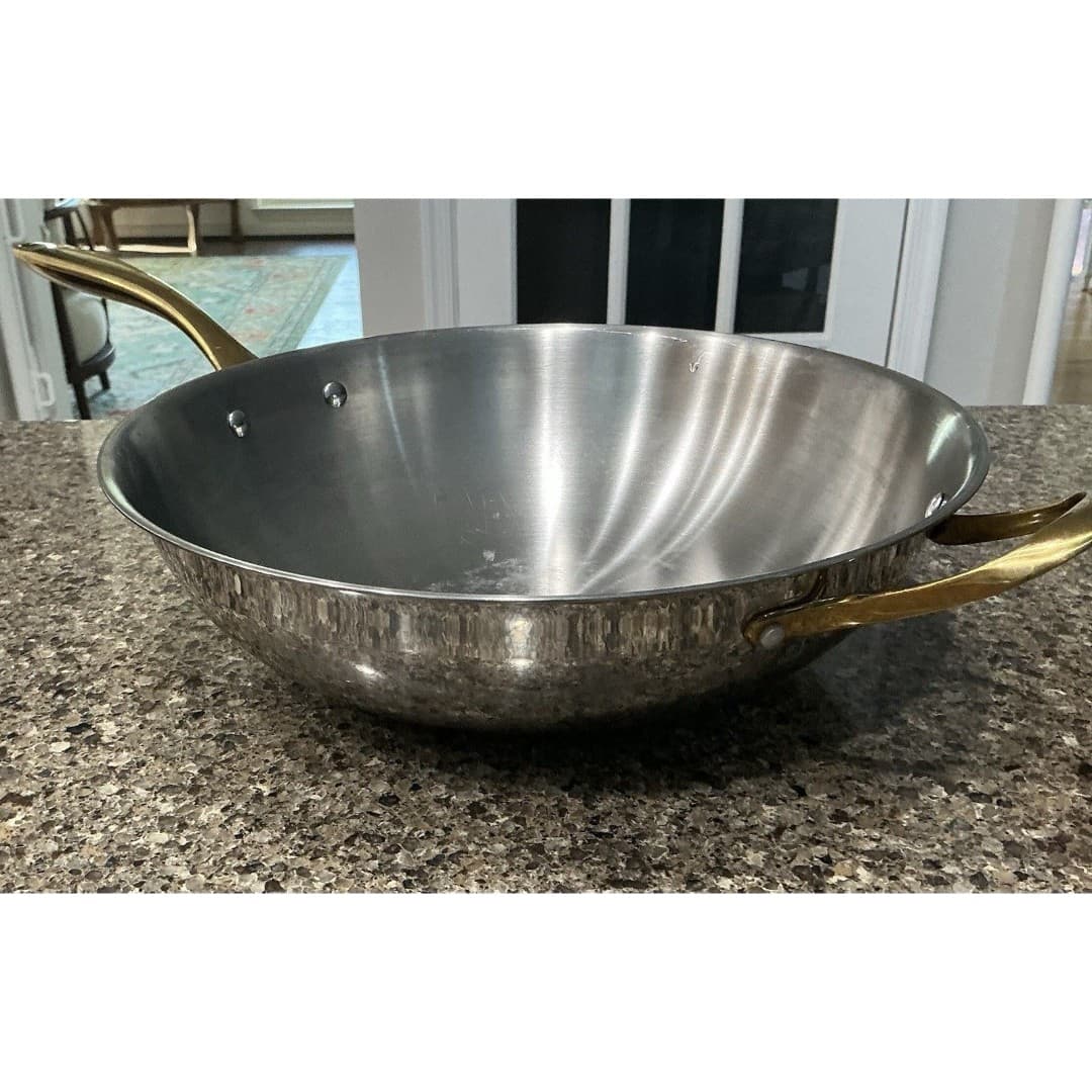 Chrissy Teigen Cravings Stainless Steel 13” Pepper Wok W/ Gold Handles - Thumbnail 6