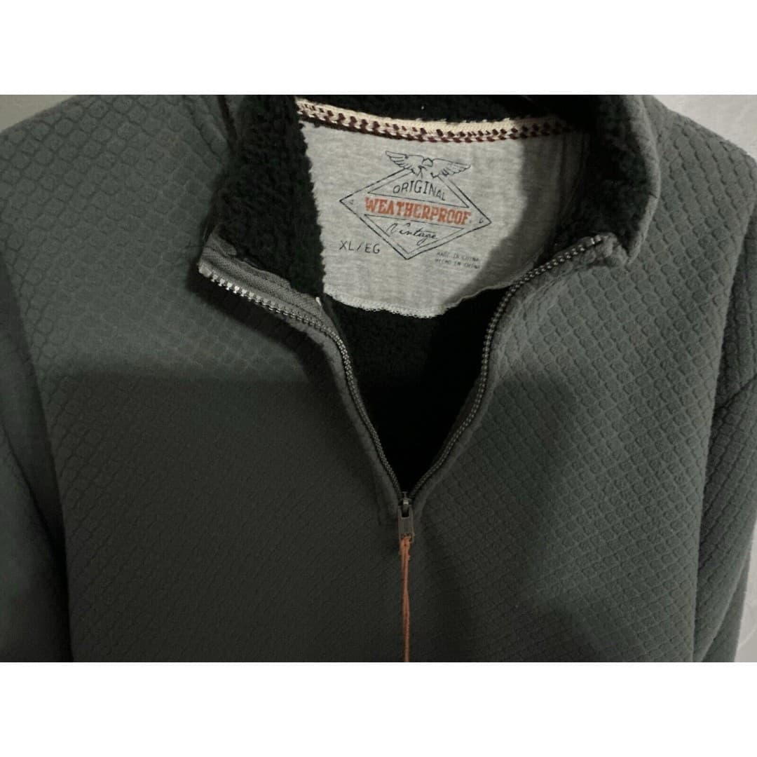 Weatherproof Vtg Men’s Sherpa 1/4 Zip Fleece Sweater Gray XL NWT - Thumbnail 8