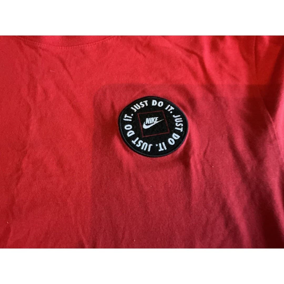 NIKE T-Shirt Just Do It Patch Red SZ XXL - Thumbnail 2
