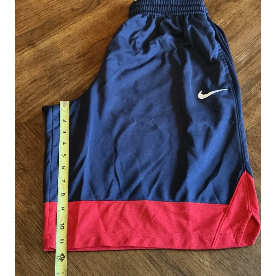 Nike Dri Fit Navy & Red Mens XXLarge Mini Swoosh Drawstring Basketball Shorts - Thumbnail 5
