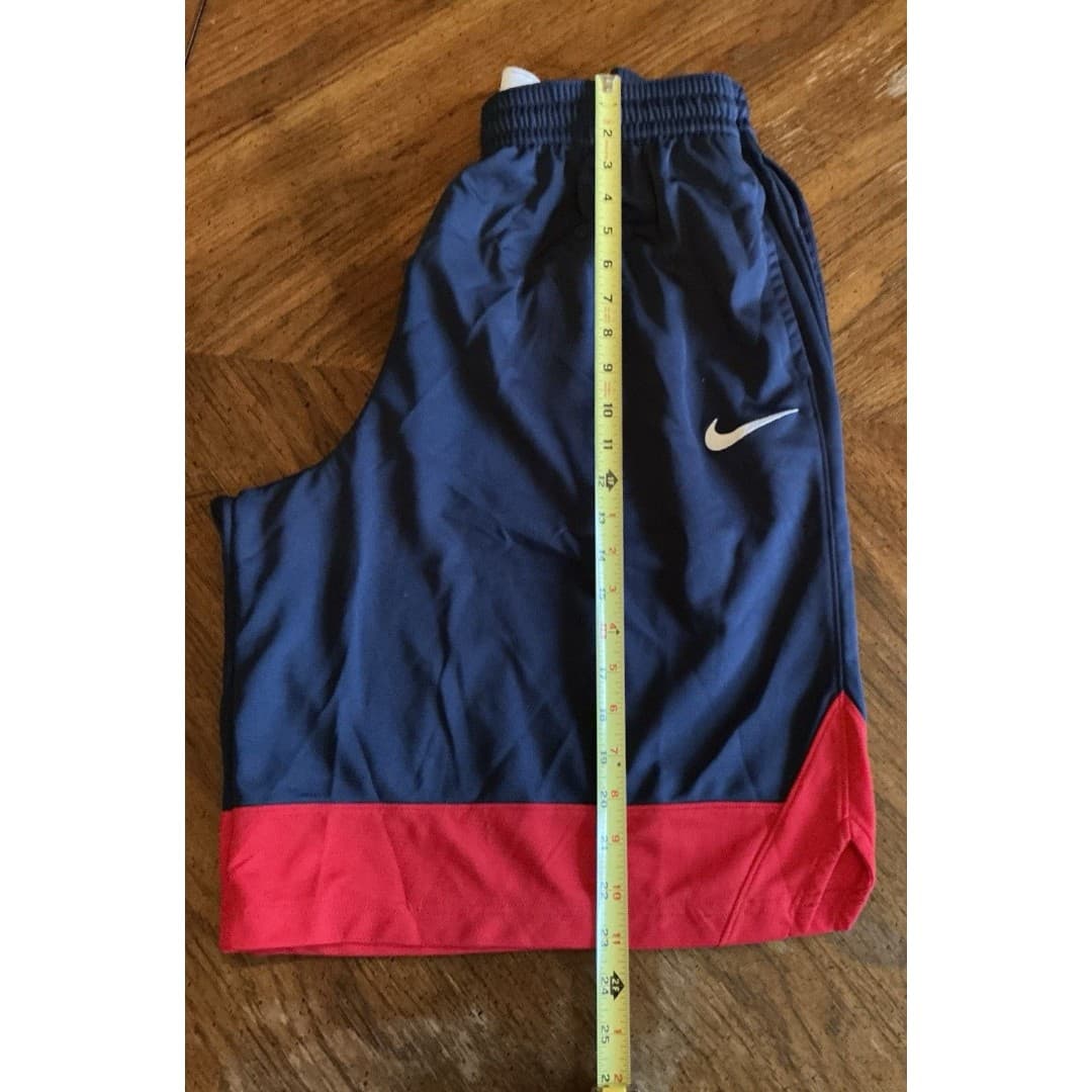 Nike Dri Fit Navy & Red Mens XXLarge Mini Swoosh Drawstring Basketball Shorts - Thumbnail 4
