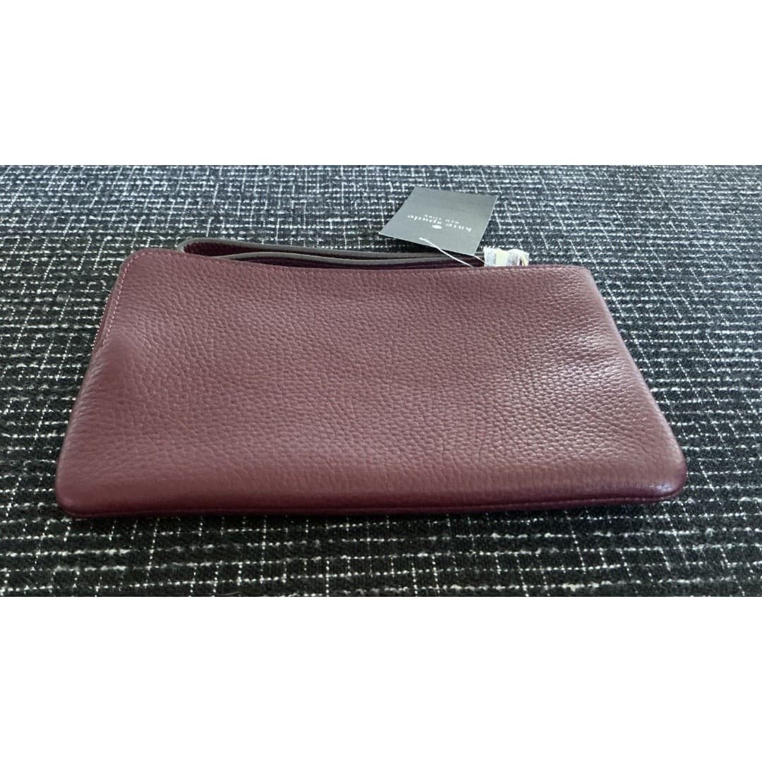 Kate Spade Leila Corner Zip Wristlet Pebble Leather DEEP BERRY Wallet NWT - Thumbnail 4