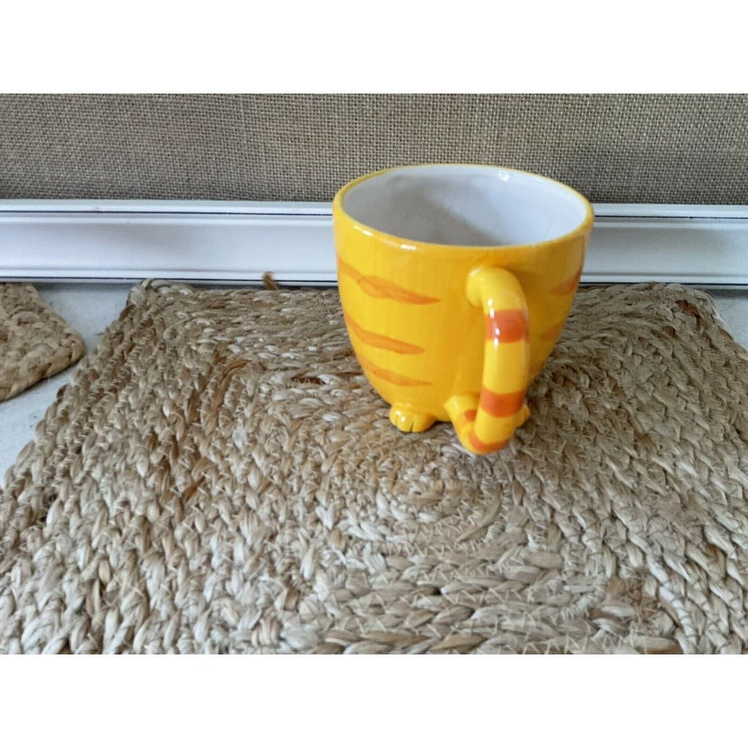 Orange Cat Ceramic Mug for Coffee or Tea Good Used Condition - Thumbnail 3