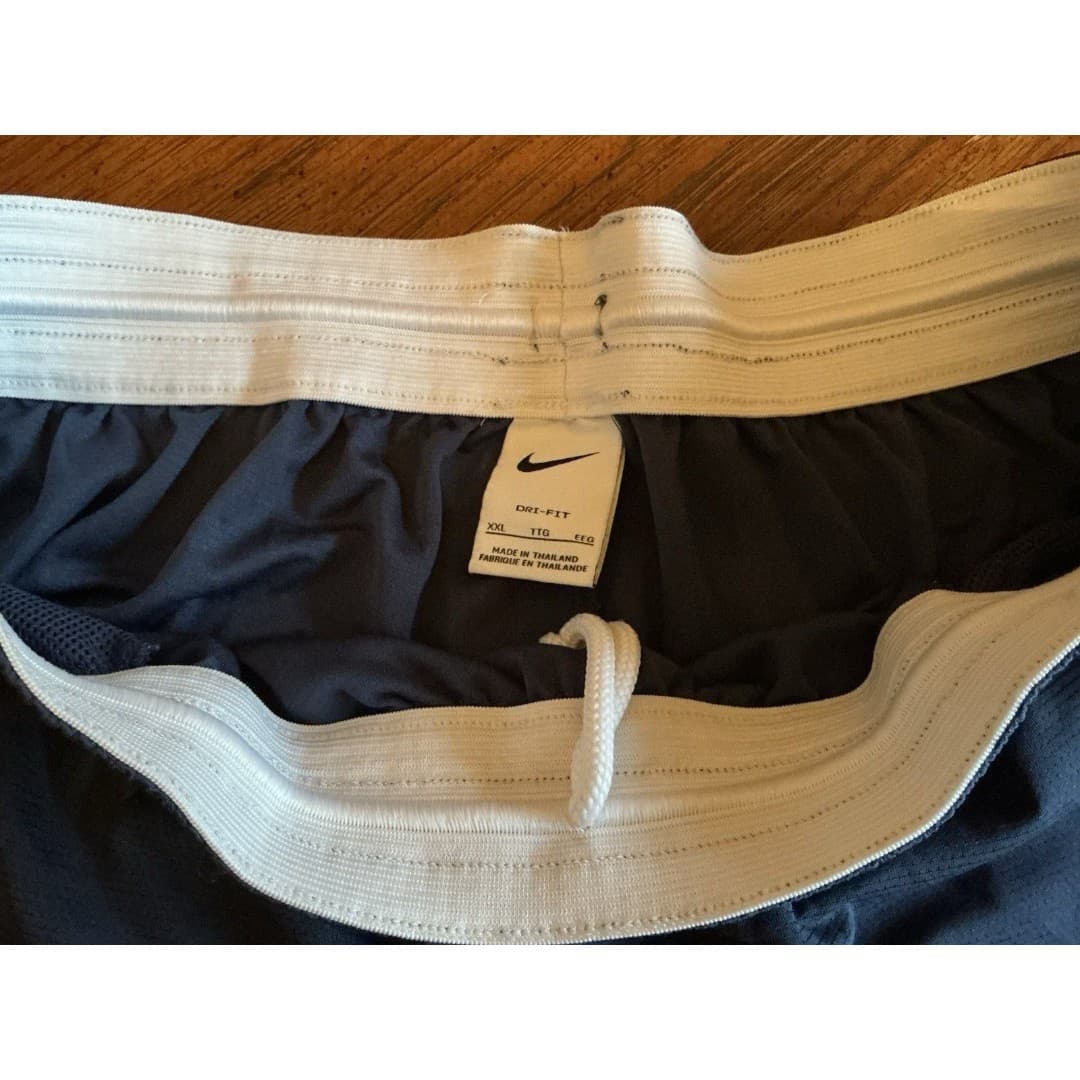 Nike Dri Fit Navy & Red Mens XXLarge Mini Swoosh Drawstring Basketball Shorts - Thumbnail 6