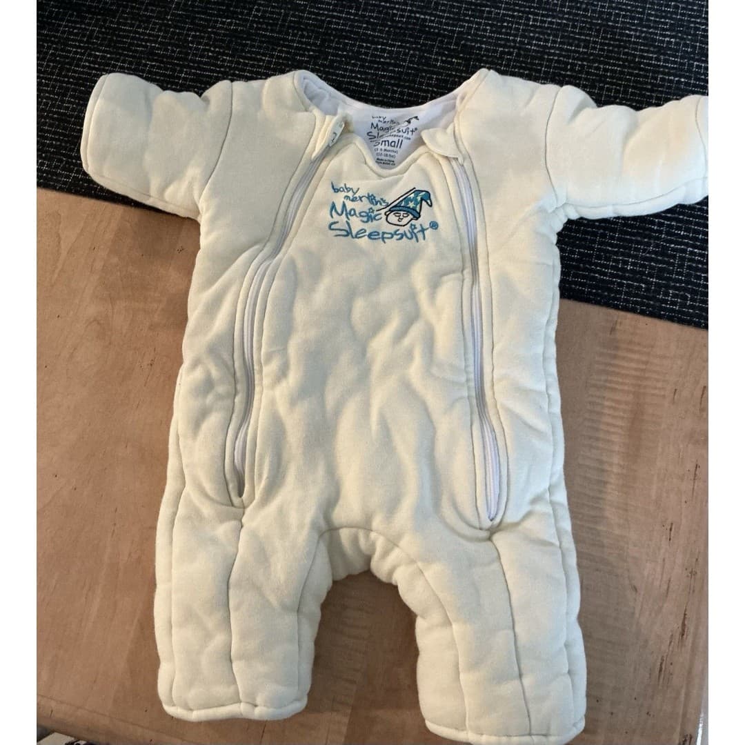 Baby Merlin's Magic Sleepsuit Yellow Size Small 3-6M 12-18lb Swaddle Transition