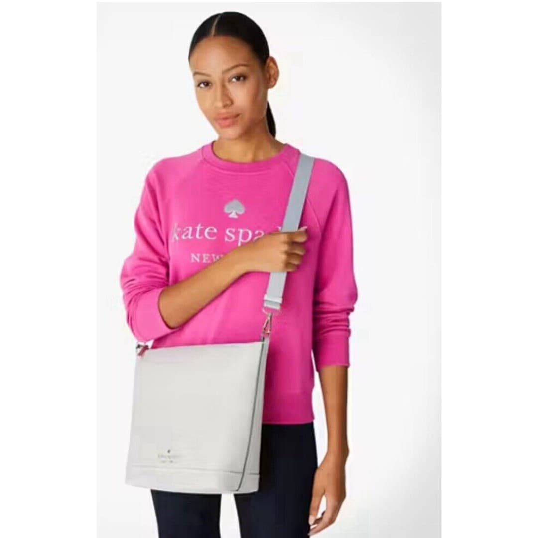 Kate Spade Chelsea Nylon Crossbody In Platinum Grey NWT - Thumbnail 2