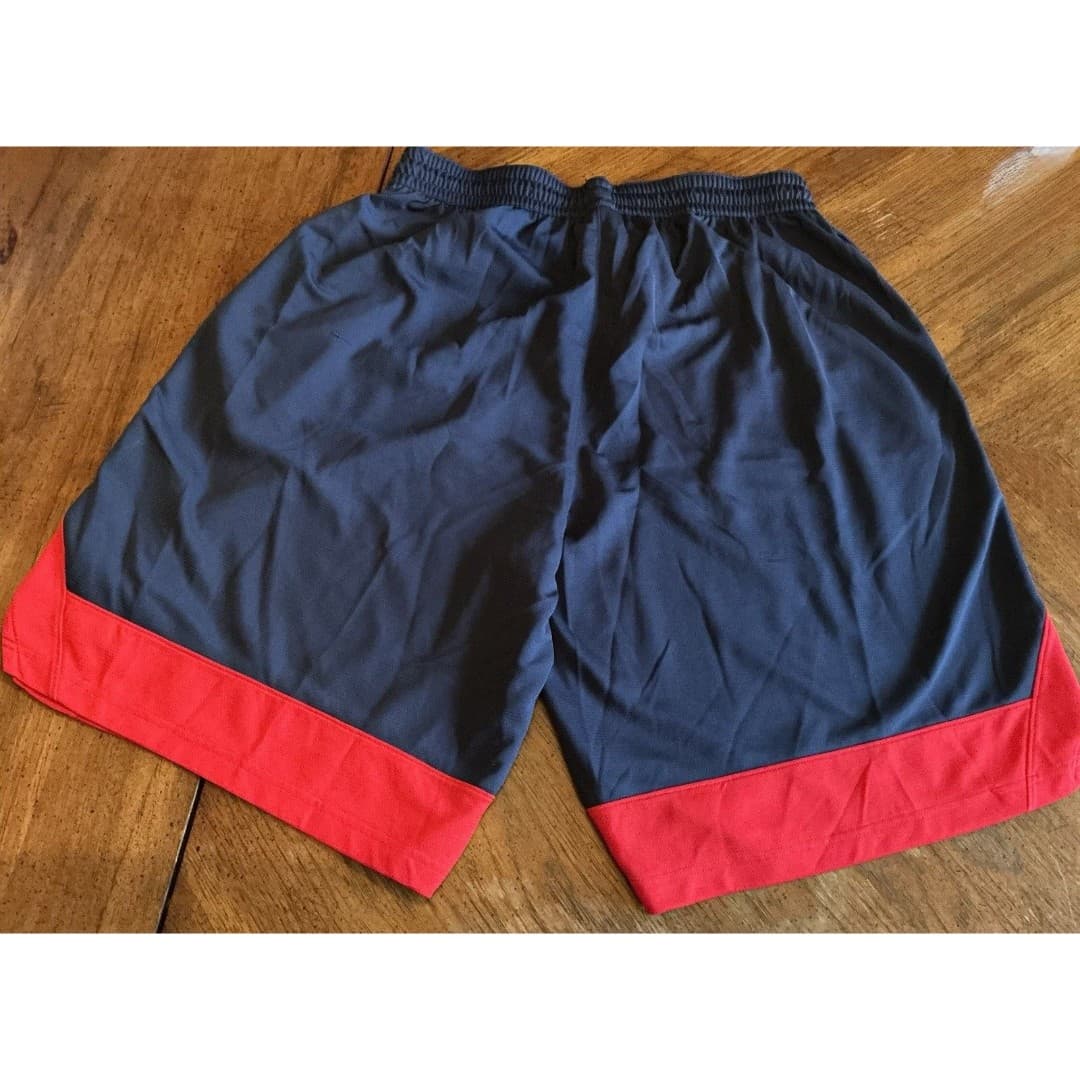 Nike Dri Fit Navy & Red Mens XXLarge Mini Swoosh Drawstring Basketball Shorts - Thumbnail 3