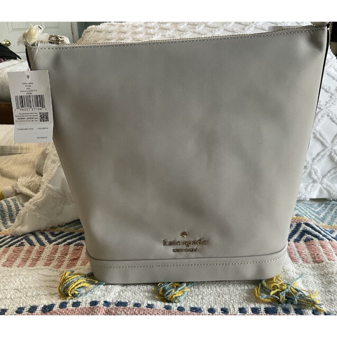 Kate Spade Chelsea Nylon Crossbody In Platinum Grey NWT - Thumbnail 6