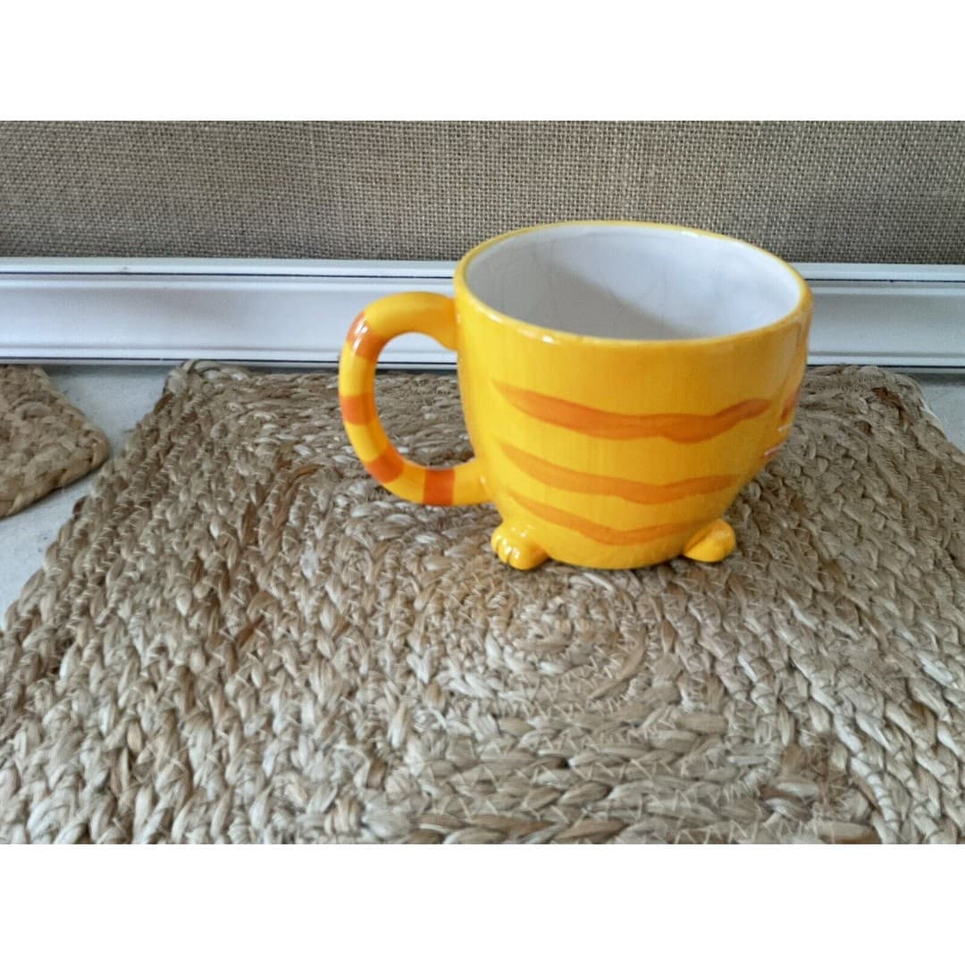 Orange Cat Ceramic Mug for Coffee or Tea Good Used Condition - Thumbnail 4