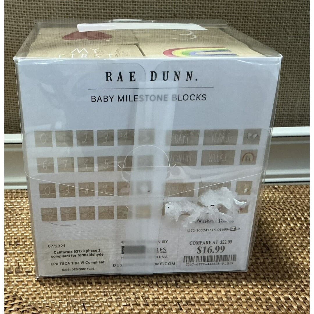 Rae Dunn NWT Baby Milestone Blocks Calender Holiday 36 Photo Prop - Thumbnail 6